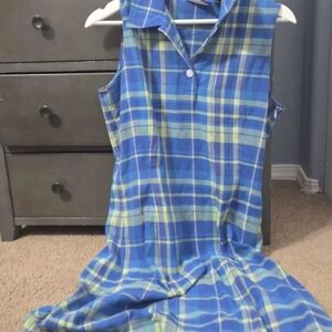 Liz Claiborne Sport - Blue and Green Checkered Dress, Size Medium. Mini  .